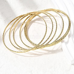 7Pcs 201 Stainless Steel Bangles for Women&nbsp;BJEW-Z151-04G-03