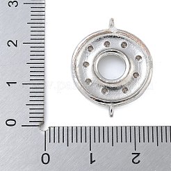Rack Plating Brass Clear Cubic Zirconia Donut Connector Charms&nbsp;KK-A234-030P-02