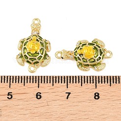 Brass Micro Pave Clear Cubic Zirconia Tortoise Connector Charms&nbsp;KK-F931-05G