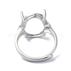 Adjustable 925 Sterling Silver Solitaire 4 Prongs Ring Settings&nbsp;STER-K179-21P