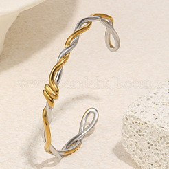 Duo Tone 304 Stainless Steel Twisted Open Cuff Bangles&nbsp;SA-CBA3E4B-03GP