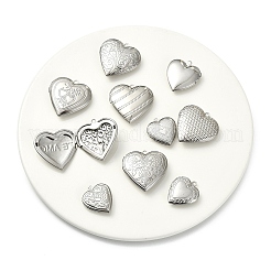 10Pcs 10 Styles 304 Stainless Steel Locket Pendants&nbsp;STAS-YW0011-31