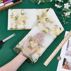 Flower Pattern Polyester Lace Fabic&nbsp;DIY-WH0061-021B