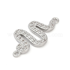 Brass Micro Pave Clear Cubic Zirconia Connector Charms&nbsp;KK-G526-02P