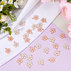 60Pcs 2 Colors Light Gold Plated Alloy Enamel Pendants&nbsp;ENAM-DC0002-29
