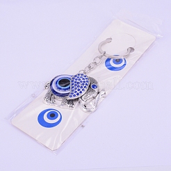 Evil Eye Key Chain&nbsp;KEYC-WH0017-03