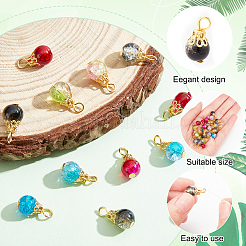150Pcs Crackle Glass Pendants&nbsp;FIND-DC0001-50
