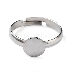 Non-Tarnish 304 Stainless Steel Adjustable Pad Ring Settings&nbsp;STAS-M333-03B-P