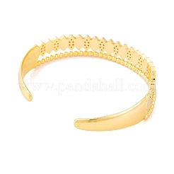 Brass Micro Pave Clear Cubic Zirconia Open Cuff Bangles for Women&nbsp;BJEW-S147-31G-A
