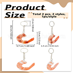 2Pcs 2 Colors PVC Shrimp Keychain&nbsp;KEYC-LP0001-67