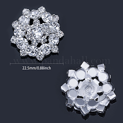 6Pcs 1-Hole Alloy Rhinestone Shank Buttons&nbsp;BUTT-CA0001-16A