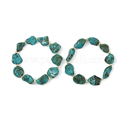 Dyed Natural Magnesite Nuggets Beaded Stretch Bracelets for Women&nbsp;BJEW-JB14253