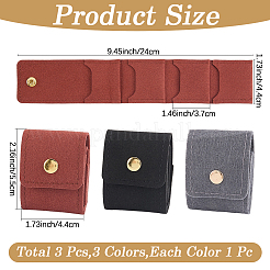 3Pcs 3 Styles PU Leather Jewelry Rolls&nbsp;ABAG-CL0001-70A
