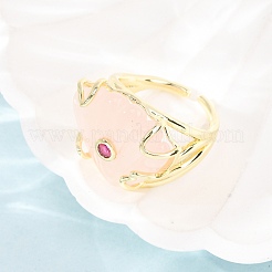 Natural Rose Quartz Cuff Rings&nbsp;GG-CBA5FCC-04G-10