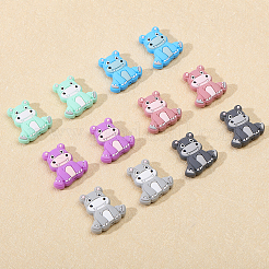 12Pcs 6 Colors Rhinoceros Food Grade Eco-Friendly Silicone Focal Beads&nbsp;SIL-CA0003-07