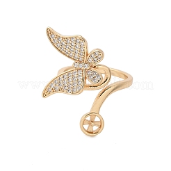 Butterfly Brass Micro Pave Cubic Zirconia Cuff Ring Setting&nbsp;KK-A244-01H-G