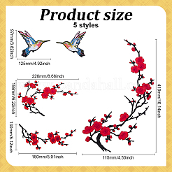 5Pcs 4 Styles Polyester Embroidery Cloth Iron On/Sew On Patches&nbsp;PATC-ME0001-07
