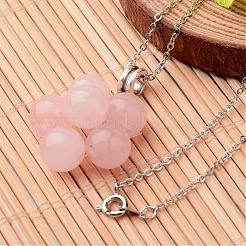 Flower Natural Gemstone Pendant Necklaces&nbsp;NJEW-JN01554