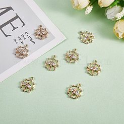 Brass Micro Pave Cubic Zirconia Pendants&nbsp;FIND-SZ0002-62