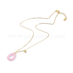 Brass Cubic Zirconia Pendant Necklace&nbsp;NJEW-JN03531-02