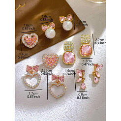 5 Pairs Alloy Dangle Stud Earrings&nbsp;FS-WG460F5-01