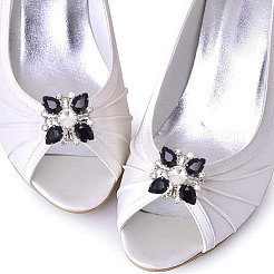 2 Pairs 2 Style Glass Rhinestone Shoe Decorations&nbsp;AJEW-AR0001-78A