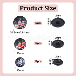 36Pcs 3 Styles Alloy Buttons&nbsp;FIND-OC0013-17