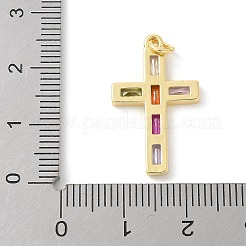 Brass Micro Pave Cubic Zirconia Pendants&nbsp;X-KK-P294-05G