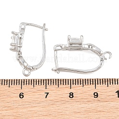 Brass Micro Pave Cubic Zirconia Hoop Earring Findings&nbsp;CU-CBAB5B4-07P