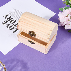 1Pc Unfinished Wooden Storage Box&nbsp;WOCR-SP0001-02