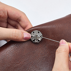 10Pcs 1-Hole Zinc Alloy Rhinestone Shank Buttons&nbsp;BUTT-GF0004-17