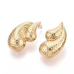 Teardrop Brass Stud Earrings&nbsp;EJEW-T047-92G