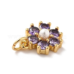 Rack Plating Brass Micro Pave Cubic Zirconia Charms&nbsp;KK-A160-22J-G