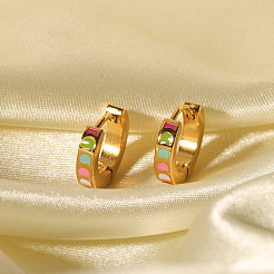 304 Stainless Steel Enamel Hoop Earrings&nbsp;FS1910