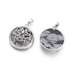 Natural Snowflake Obsidian Pendants&nbsp;G-L512-J04