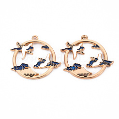 Eco-Friendly Alloy Enamel Pendants&nbsp;ENAM-T011-81A-NR