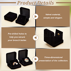 Velvet Badge Packaging Box&nbsp;CON-WH0086-138A