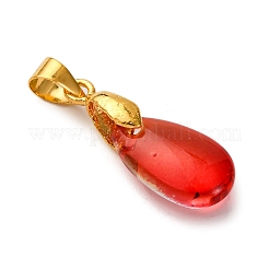 Gradient Color Baking Paint Transparent Glass Pendants&nbsp;PALLOY-JF04418-02