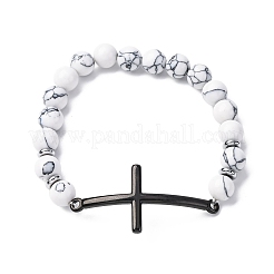 Round Synthetic Hematite Bead Stretch Bracelets&nbsp;BJEW-F493-05EB-01