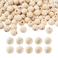100Pcs 10 Styles Unfinished Natural Wood European Beads&nbsp;WOOD-CD0001-08