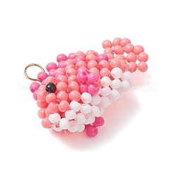 Glass Seed Beaded Fish Pendants&nbsp;PALLOY-MZ01234