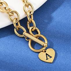 Golden 304 Stainless Steel Charm Bracelets&nbsp;NJEW-K284-01G-A