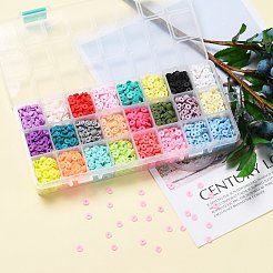 240g 24 Colors Handmade Polymer Clay Beads&nbsp;CLAY-JP0001-09-6mm