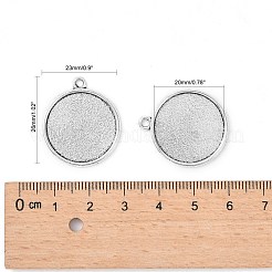 Tibetan Style Antique Silver Alloy Flat Round Pendant Cabochon Settings&nbsp;X-TIBEP-M022-45AS