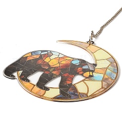 Stained Acrylic & Iron Suncatchers&nbsp;HJEW-F022-01B