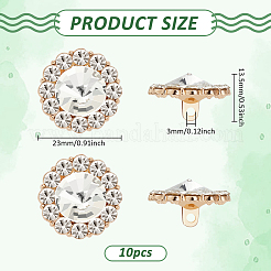 10Pcs Alloy Rhinestone Shank Buttons&nbsp;FIND-FG0003-20KCG