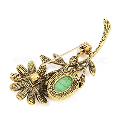 Plastic & Resin Imitation Turquoise Brooch&nbsp;JEWB-P058-03AG