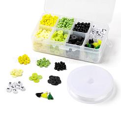 3 Colors 1155Pcs DIY Ghana Jamaican Theme Stretch Bracelets Making Kits&nbsp;DIY-LS0001-22C