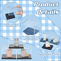 12Pcs Rectangle Transparent Acrylic Minifigures Display Case&nbsp;ODIS-FG0001-79