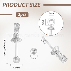 2Pcs Rhomdium Plated Sterling Silver Pendant Bails&nbsp;STER-BC0003-15